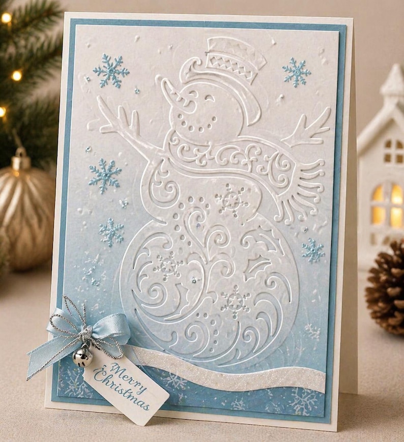 Snowman Background Embossing Folder for Card Making Stationary Paper ...