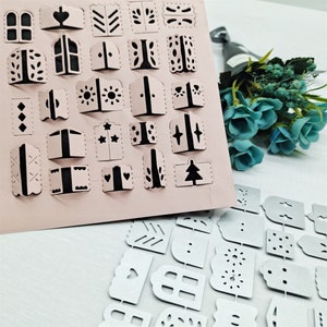 24 Mini Different Windows fustellatura del metallo / fustella in acciaio al carbonio / per scrapbooking fai-da-te / Creazione di biglietti di auguri / modelli di metallo fustellato stencil