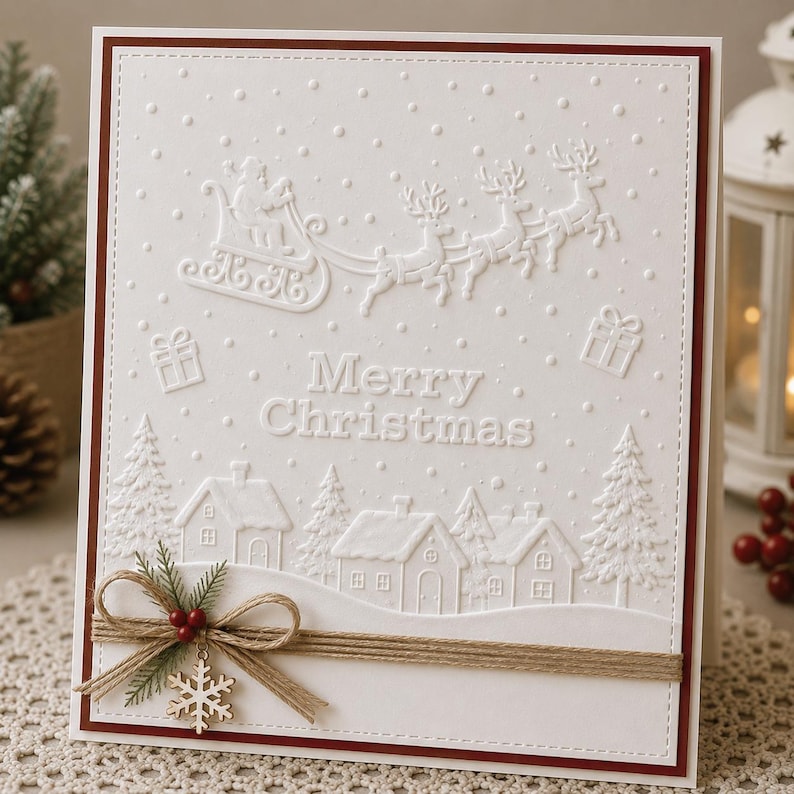 Christmas Embossing Folder, Merry Christmas Card Making Tool, 105x148mm ...