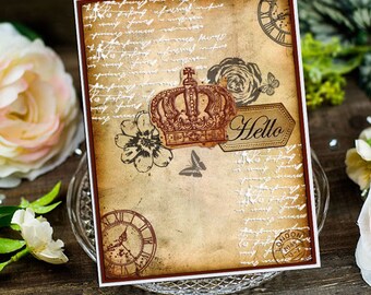 Retro Background Clear Stamps, Rubber Seals for Scrapbook Cards