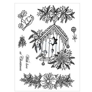 Uccello con amore A Natale Francobolli chiari Sigilli di gomma per la carta da scrapbooking fai-da-te che fa il foglio di francobolli dell'artista della carta