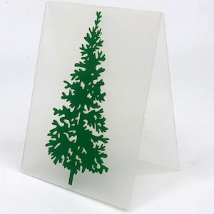 Árbol de Navidad de 4x3 pulgadas / Carpeta de relieve de fondo de plástico / Plantilla de sello artesanal de bricolaje / Herramienta de creación de álbumes de fotos / Molde de decoración de pasteles fondant