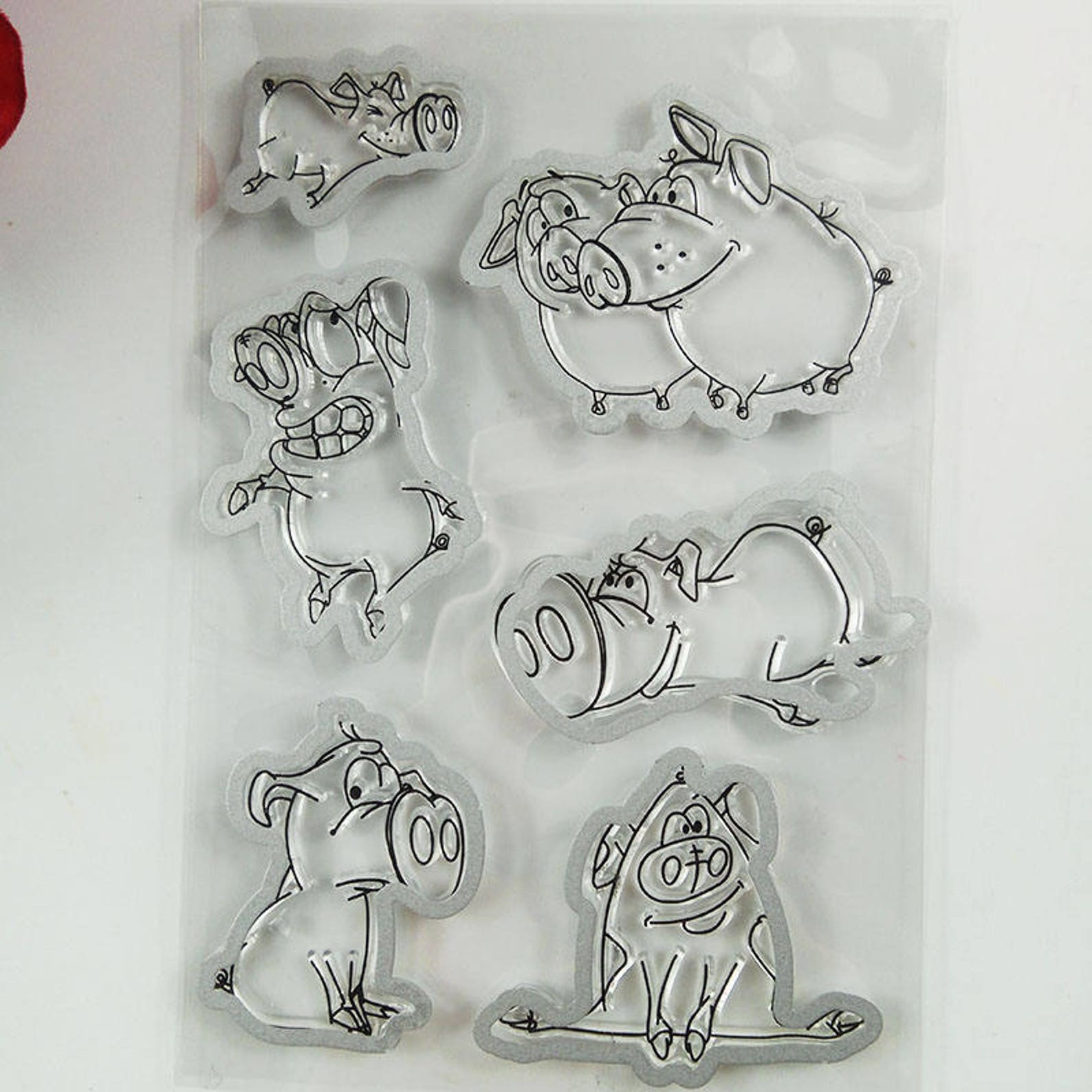 Coordinate Clear Stamp and Die Pigs Rubber Stamp and Die Cut Etsy