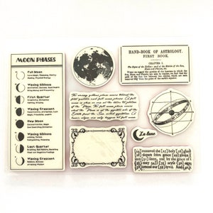 Selos de borracha das fases da lua/carimbos de borracha/para fazer cartão de scrapbooking diy/folha de carimbo de artista de papel
