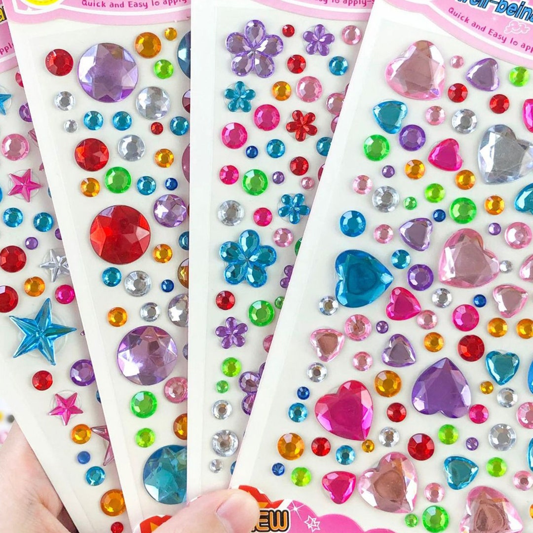 2sheets Gem Stones Stickers /flower Sticker/ Different Shapes Sticker ...