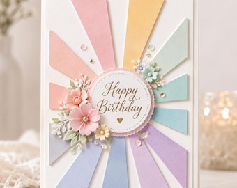 Sunburst Background Metal Cutting Die for Card Making