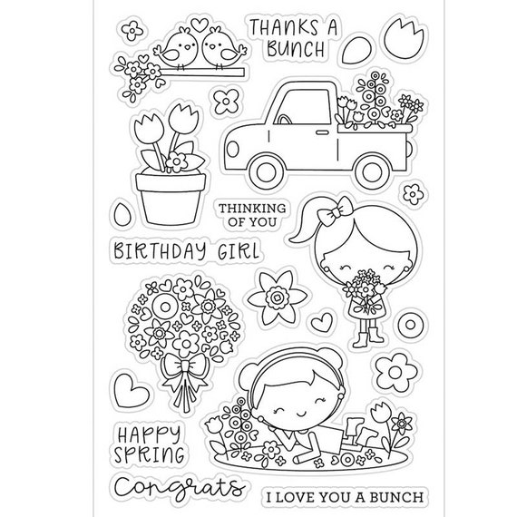 Clear Stamps,Clear Stamps for Crafts,Cute Girl Clear Stamp Transparent  Silicone Stamp DIY Photo Album Decoration Style 3