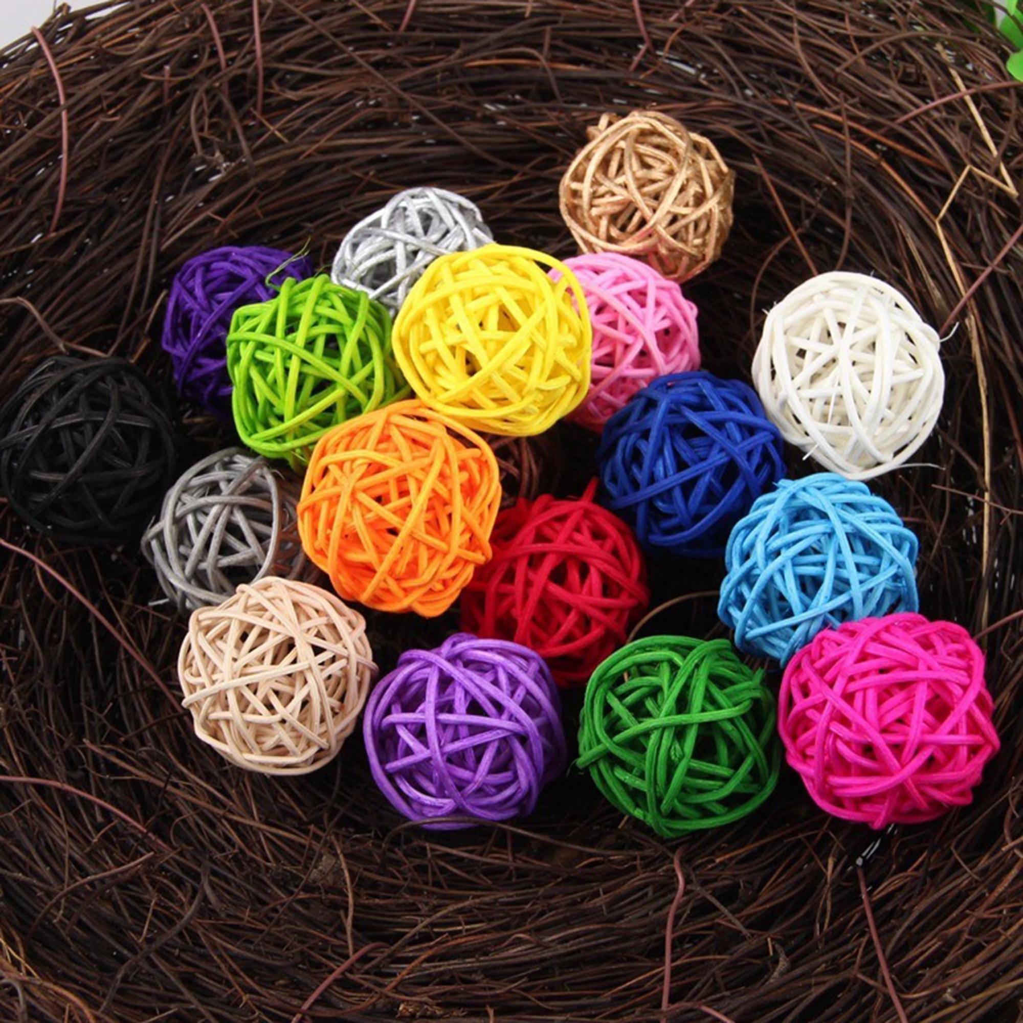 50 Dia 3cm/1.18in Mix colors Natural Rattan Balls Craft/ Christmas Front door decor/ /DIY Crafts Rattan balls