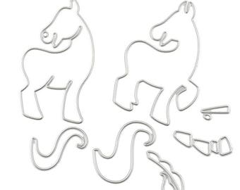 Little Horse Metal Cutting Dies, 7pcs Animal Stencils for Scrapbook Cards