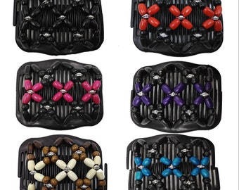 6 pieces beads hair combs