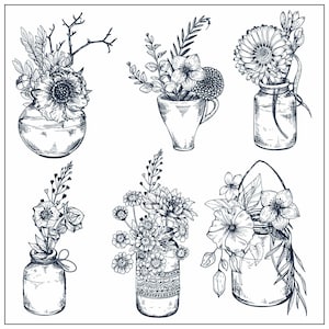 Flor silvestre en botellas Sello / sello de silicona transparente transparente para scrapbooking / álbum de fotos decorativo hojas de sellos transparentes