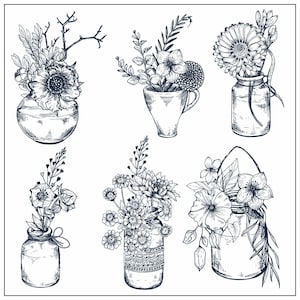 Wild flower in bottles Transparent Clear Silicone Stamp/Seal for DIY scrapbooking/photo album Decorative clear stamp sheets