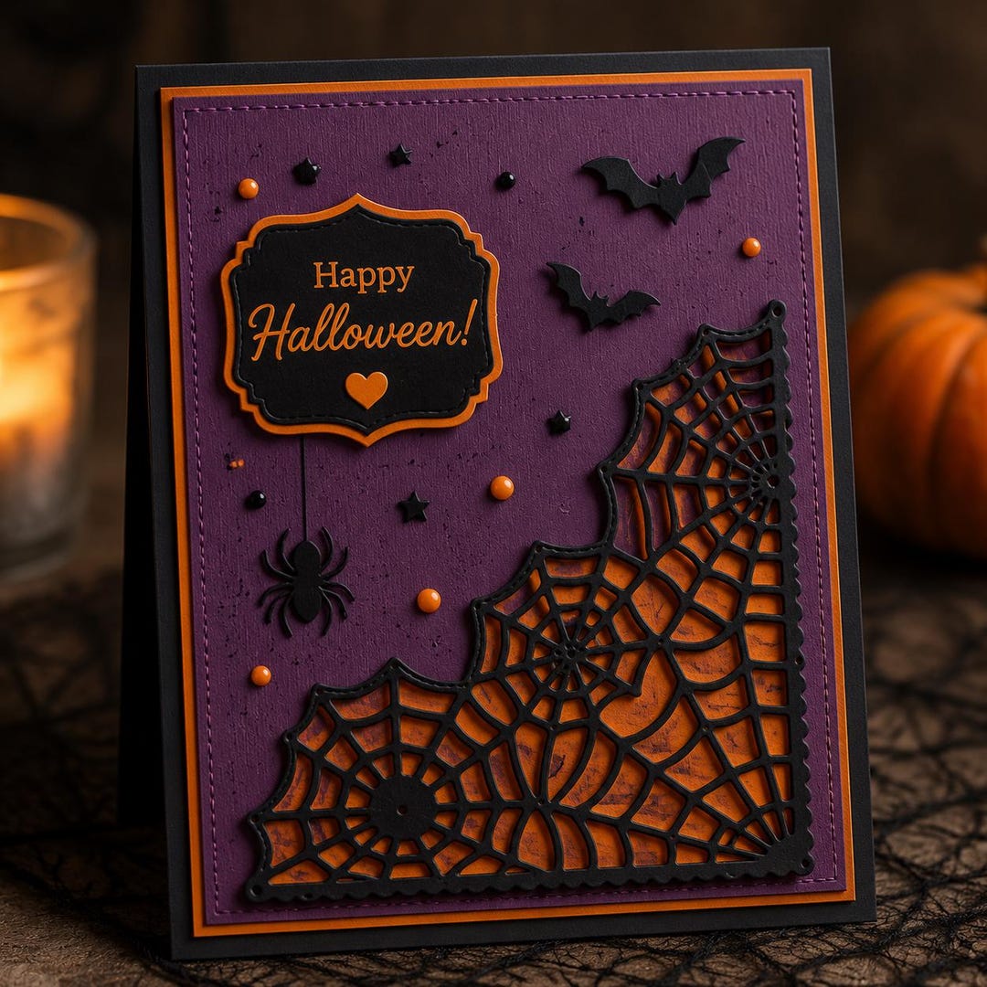 カッティングダイ　ハロウィン　蜘蛛の巣 ハロウィンのクモの巣コーナーメタルカッティングダイ - Etsy 日本