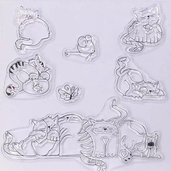 Pets cat  transparent clear stamp for DIY scrapbooking photo album Decorative clear stamp sheets card making stationary stamps