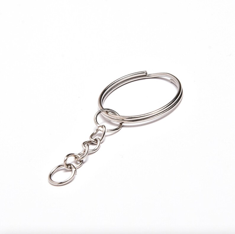 100PCS Split Key Ring With Chain and Jump Ringssplit Key Ring Etsy