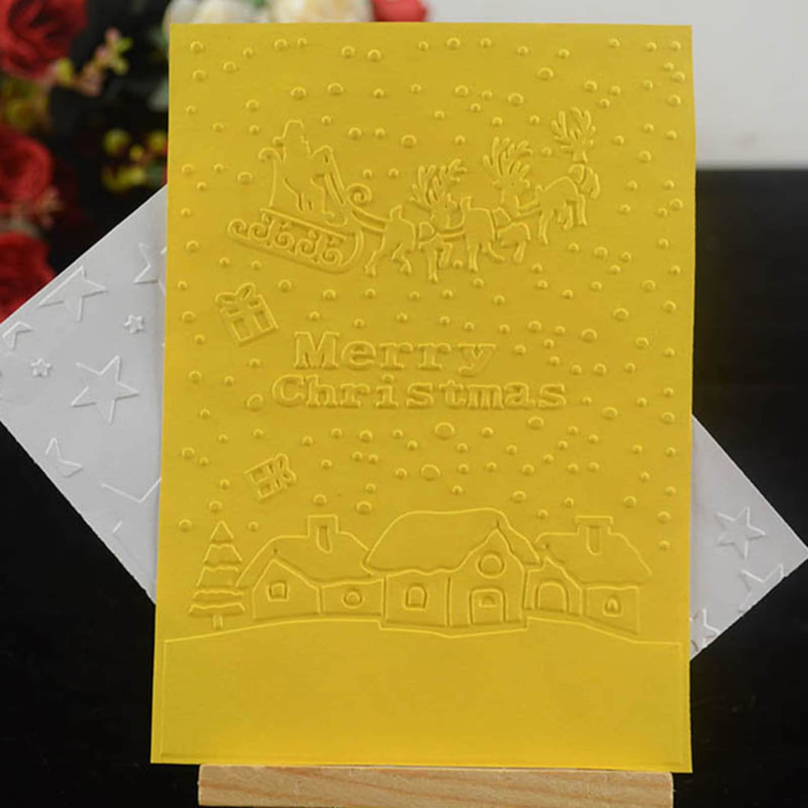 Christmas Embossing Folder, Merry Christmas Card Making Tool, 105x148mm ...