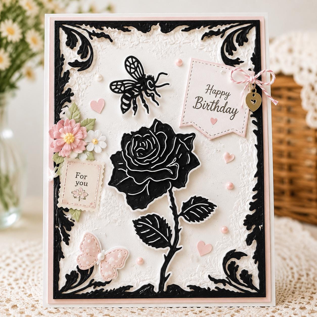 Rose Flower Frame Embossing Folder, Card Making (105x148mm) - Etsy