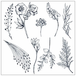 Ramas de flores Sello / sello de silicona transparente transparente para scrapbooking / álbum de fotos decorativo hojas de sellos transparentes