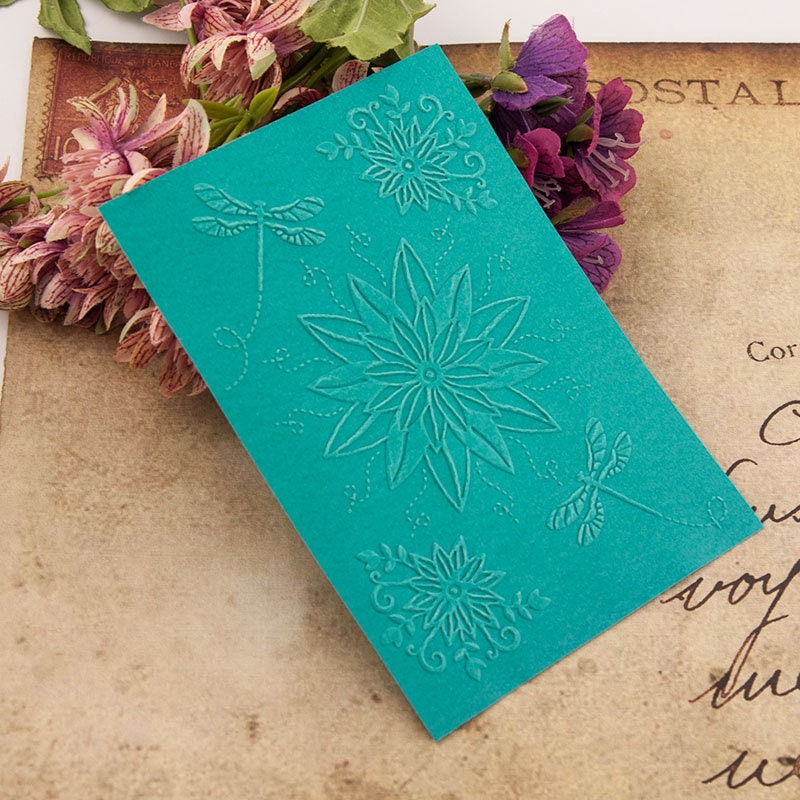 Flower and Insect Background Embossing Folder for Card Making ...