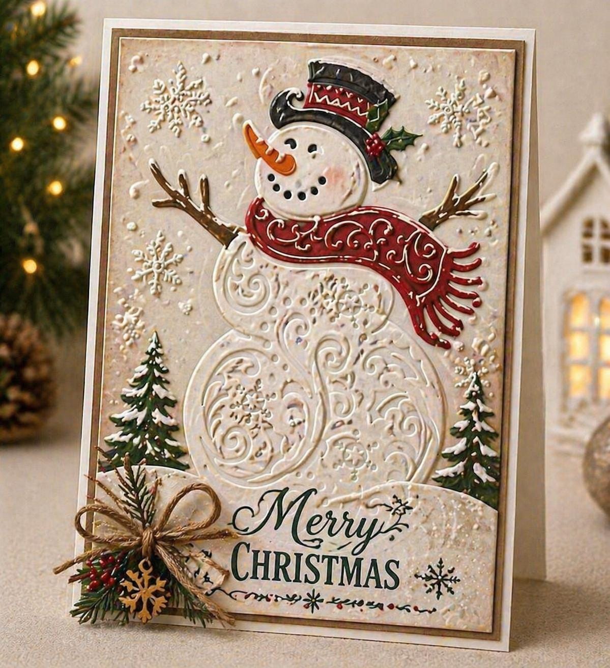 Snowman Background Embossing Folder for Card Making Stationary Paper ...