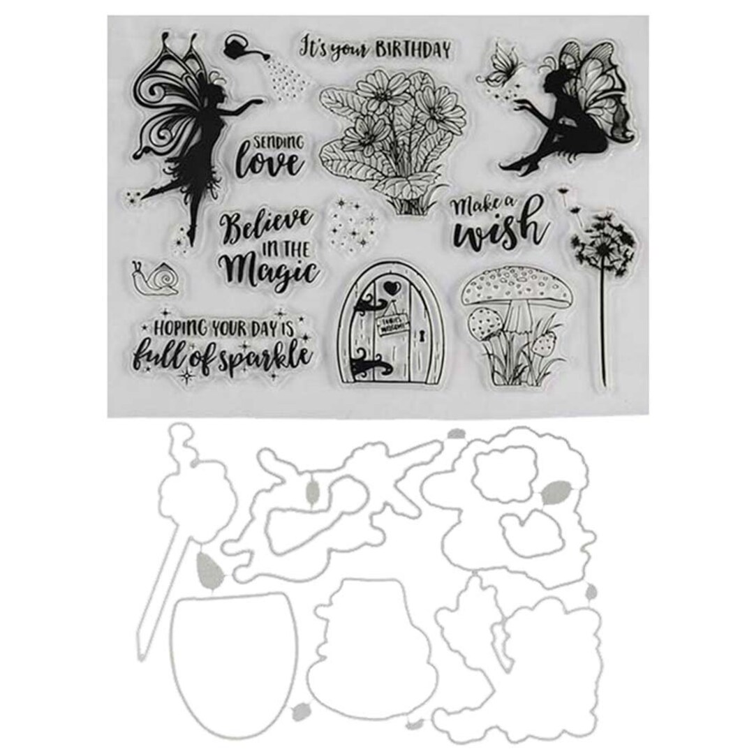 Fairy in Magic Transparent Clear Stamp Rubber Stamp and Coordinating ...