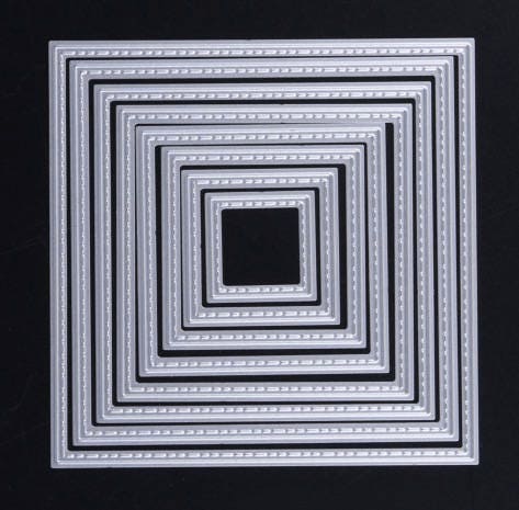 Square Frame Die Square Stitched Frame Cutting Die Set, Carbon Steel, Scrapbooking (7pcs ...