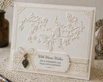 Carpeta de relieve con diseño de mariposa y flor para scrapbooking y manualidades, 105 x 148 mm