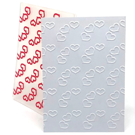4x3inch Hearts/plastic Background Embossing Folder/diy Craft Etsy