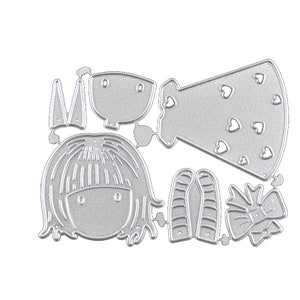 Meisje Metalen Stansvorm koolstofstaal Stencil voor DIY Scrapbooking/fotoalbum Decoratieve Embossing DIY Papieren Kaarten: