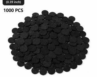 1000 cerchi di feltro di lana nero - 1 cm - Materiali per progetti creativi