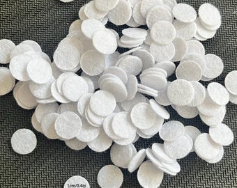 1000 witte vilten cirkels, 1 cm stoffen applicaties voor knutselprojecten