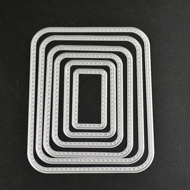Rectangle Metal Cutting Dies Set of 6 for Card Making and Scrapbooking ...