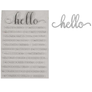 Bonjour tampon transparent tampon clair tampon en caoutchouc et la coordination die set cut ensemble d’acier au carbone pour la fabrication de cartes scrapbooking BRICOLAGE