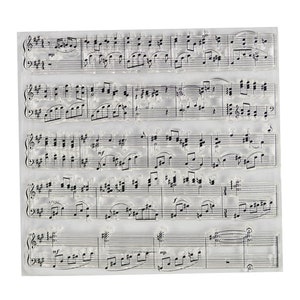 Notes de musique fond personnel tampons transparents joints en caoutchouc pour bricolage scrapbooking fabrication de cartes papier feuille de timbres d'artiste
