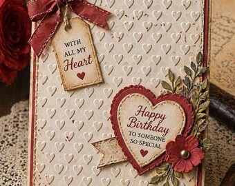 Embossingsmap hart voor het maken van kaarten 105 x 148 mm - Textuurtool voor scrapbooking en knutselen