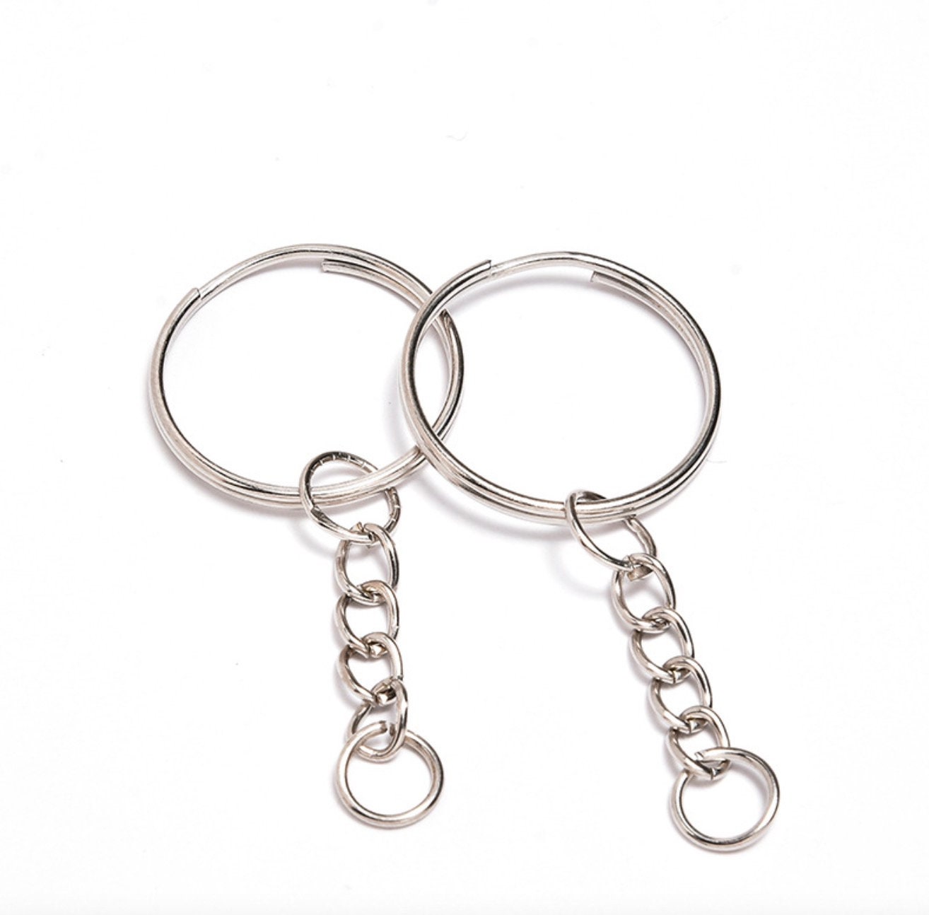 100PCS Split Key Ring With Chain and Jump Ringssplit Key Ring Etsy