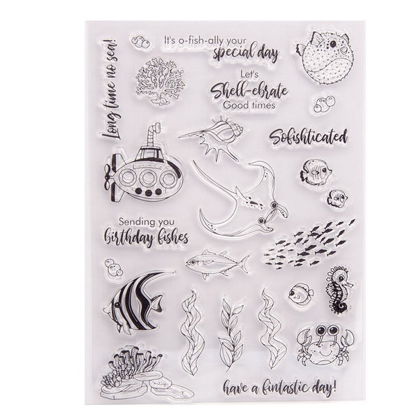 Sea fishes Clear stamps Rubber seals for DIY scrapbooking card making paper artist stamp sheet