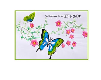 Schmetterling Blumenstiel Hintergrund Prägeordner/Geprägte Ordner für die Kartenherstellung/stationär/Papierhandwerk/Schablone/stanzen die