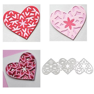 3 Layers Hearts metal die cut| Metal cutting die| Scrapbooking Die-cut for scrapbooking, Greeting card making , Carbon steel die cut