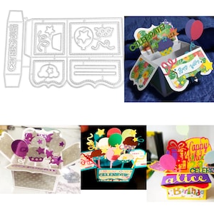 Surprise Box metal die cut| Box With Accessories  Metal cutting die| Scrapbooking Die-cut for scrapbooking, Greeting card making , die cut