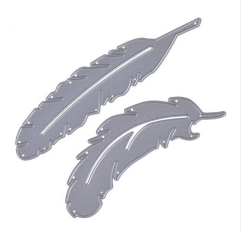 2pcs Feathers Metal Die Cut Stencils for DIY Etsy