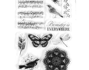 La belleza está en todas partes Sellos claros Sellos de goma para tarjetas de scrapbooking de bricolaje que hacen sello de artista de papel