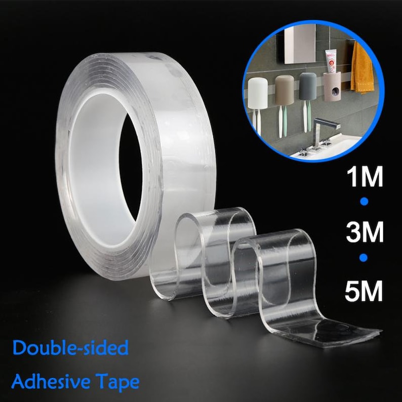 3cm Breite Doppelseitiges Tape Wandkleber Streifen abnehmbare Befestigungsband,waschbar stark kleben Transparent Tape Gel Poster Teppich Tape Bild 9