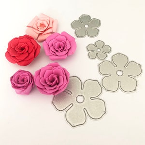 Rose Blume 4 Blütenblätter Metall sterben geschnitten für DIY Scrapbooking Grußkarte machen Schablone Carbon Stahl sterben geschnitten Metall-Vorlagen