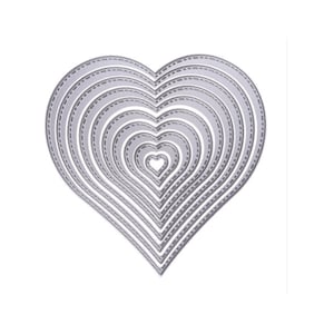 10 pezzi di fustelle in metallo cucite a forma di cuore per biglietti di auguri fai da te, strumenti per scrapbooking, artigianato, creazione di strumenti