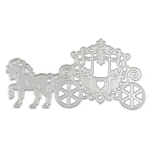 Fustella in metallo per carrozza trainata da cavalli per scrapbooking fai da te Stencil per la creazione di biglietti d'auguri Modelli in metallo fustellati in acciaio al carbonio