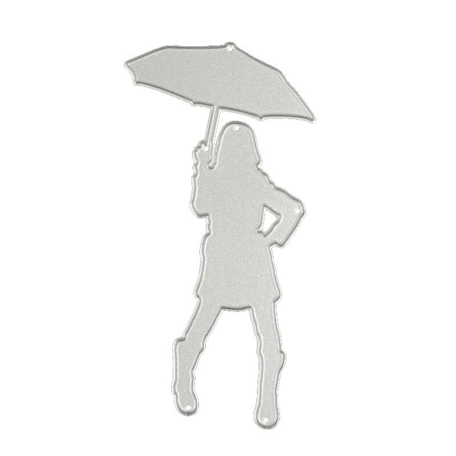 Girl With Umbrella Metal Cutting Dies Stencils Embossing Card Etsy