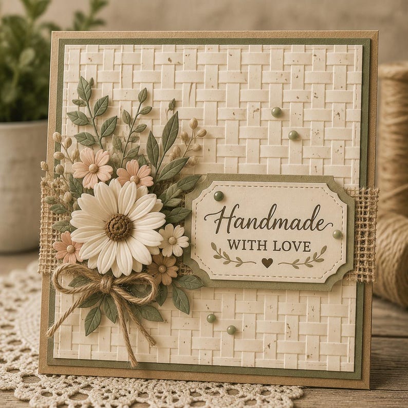 Basket Weave Embossing Folder, 6x6 Inch Card Making Texture image 5