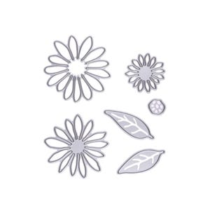 Plantillas de troquelado de metal con diseño de margaritas, flores y hojas, para repujado, tarjetas, álbumes de recortes, decoración, manualidades, plantilla de troquelado