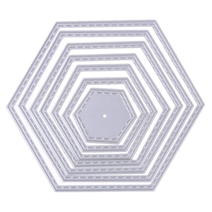 7 stks hexagon metalen snijden dies koolstofstaal sjablonen stencils voor DIY scrapbooking / fotoalbum decoratieve embossing DIY papieren kaarten